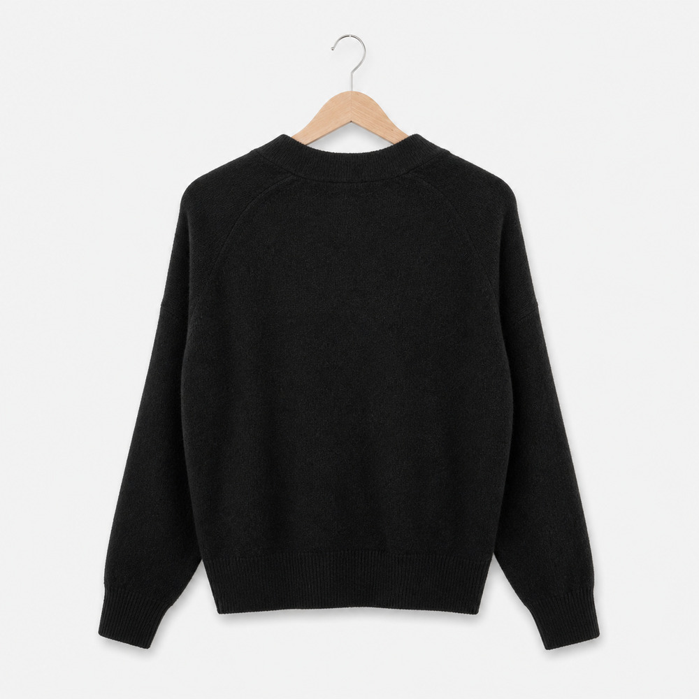Everlane The Cocoon Cardigan Womens Small Black Cotton Wool Blend Neutral NWT - Picture 2 of 10